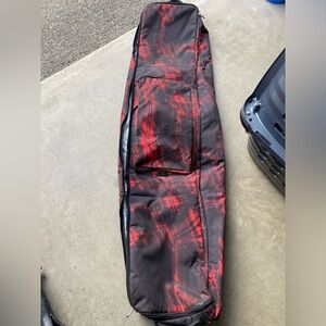Burton Red & Black Snowboard travel Bag with wheels 65” x13”
